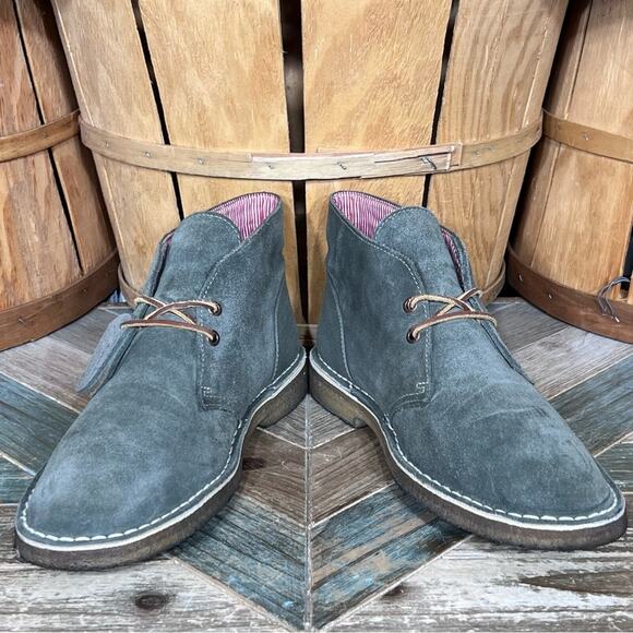 Clarks x Herschel Sage Green Suede Denim Limited Edition Desert Boots Mens 10.5 - Picture 8 of 13